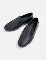 Giày da moccasin nam vân hạt