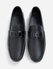 Giày da moccasin nam vân hạt