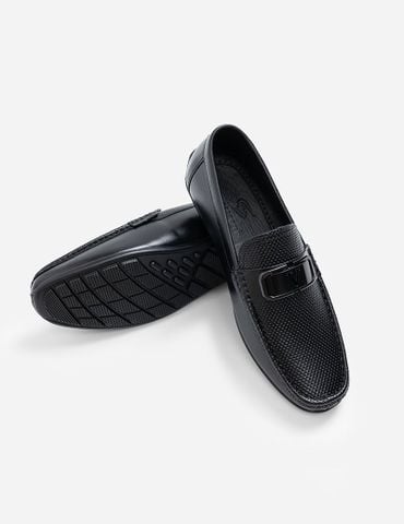 Giày da moccasin nam vân hạt