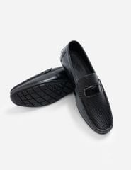 Giày da moccasin nam vân hạt