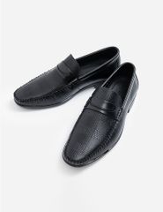 Giày loafer nam vân kẻ ô đai ngang trang trí