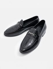 Giày loafer nam vân kẻ ô đai ngang trang trí