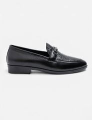Giày loafer nam vân kẻ ô đai ngang trang trí