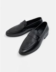 Giày da loafer nam vân hỗn hợp đai ngang trang trí
