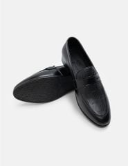 Giày da loafer nam vân hỗn hợp đai ngang trang trí