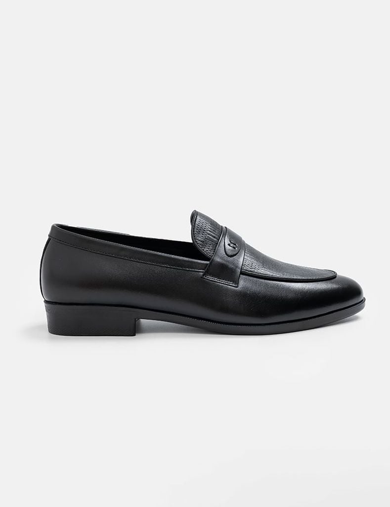 Giày da loafer nam vân hỗn hợp đai ngang trang trí