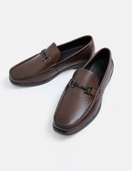 Giày loafer nam vân hạt đế cao su