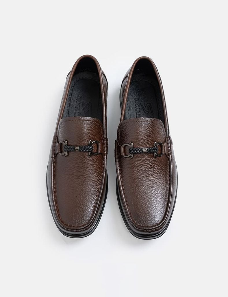 Giày loafer nam vân hạt đế cao su