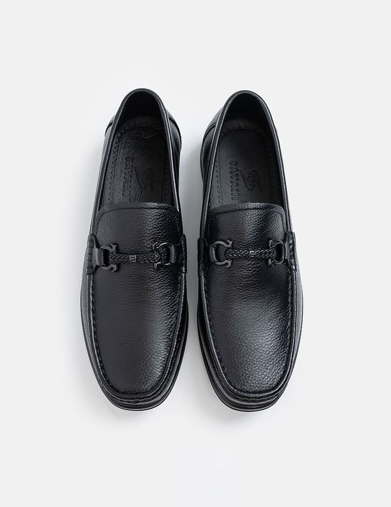 Giày loafer nam vân hạt đế cao su