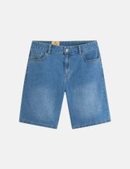 Quần short jean nam trang trí mác kim loại