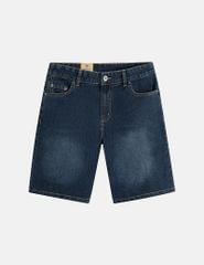 Quần short jean nam trang trí mác kim loại