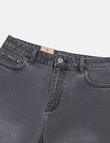Quần short jean nam mác kim loại túi