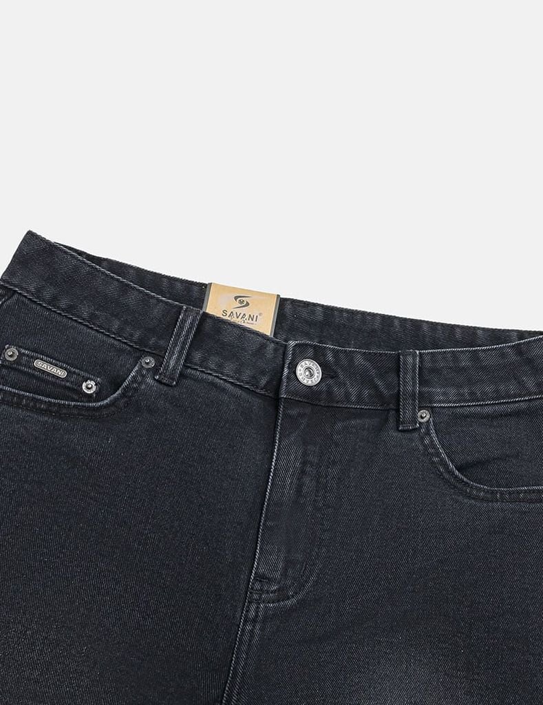 Quần short jean nam mác kim loại túi