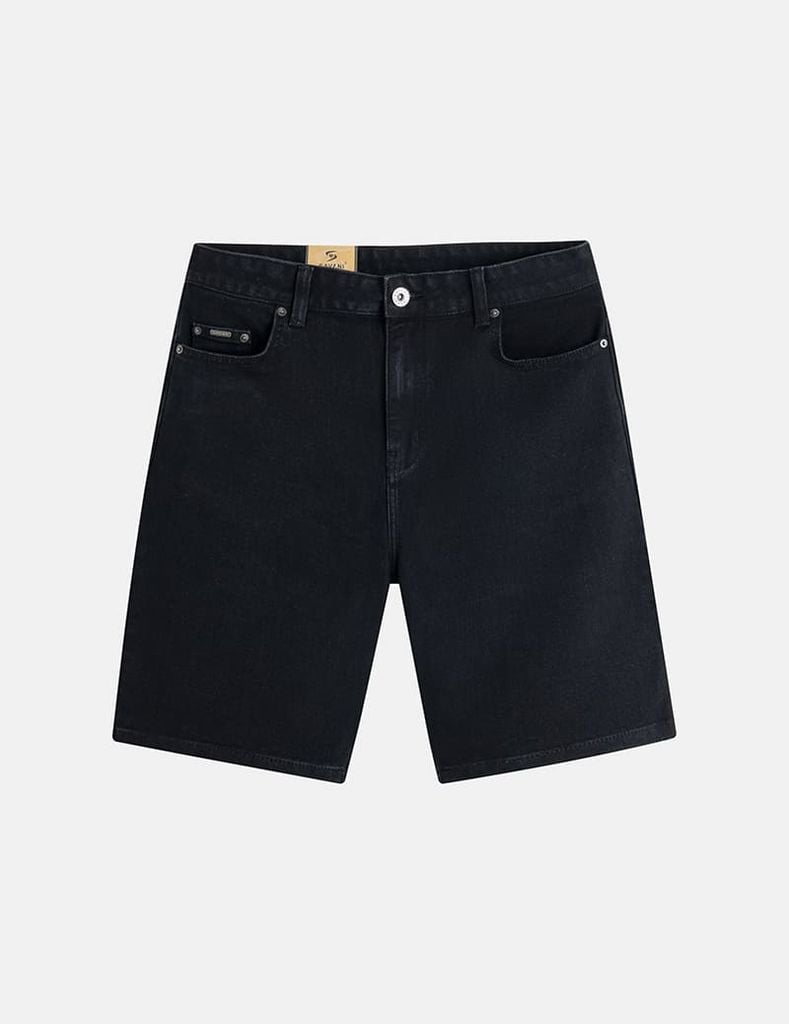 Quần short jean nam mác kim loại túi