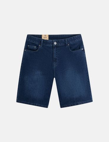 Quần short jean nam gắn mác kim loại túi sau
