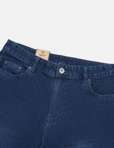 Quần short jean nam gắn mác kim loại túi sau