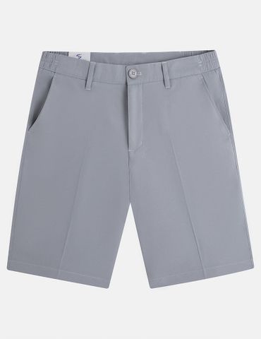 Quần short khaki nam cạp âu thêu logo túi sau