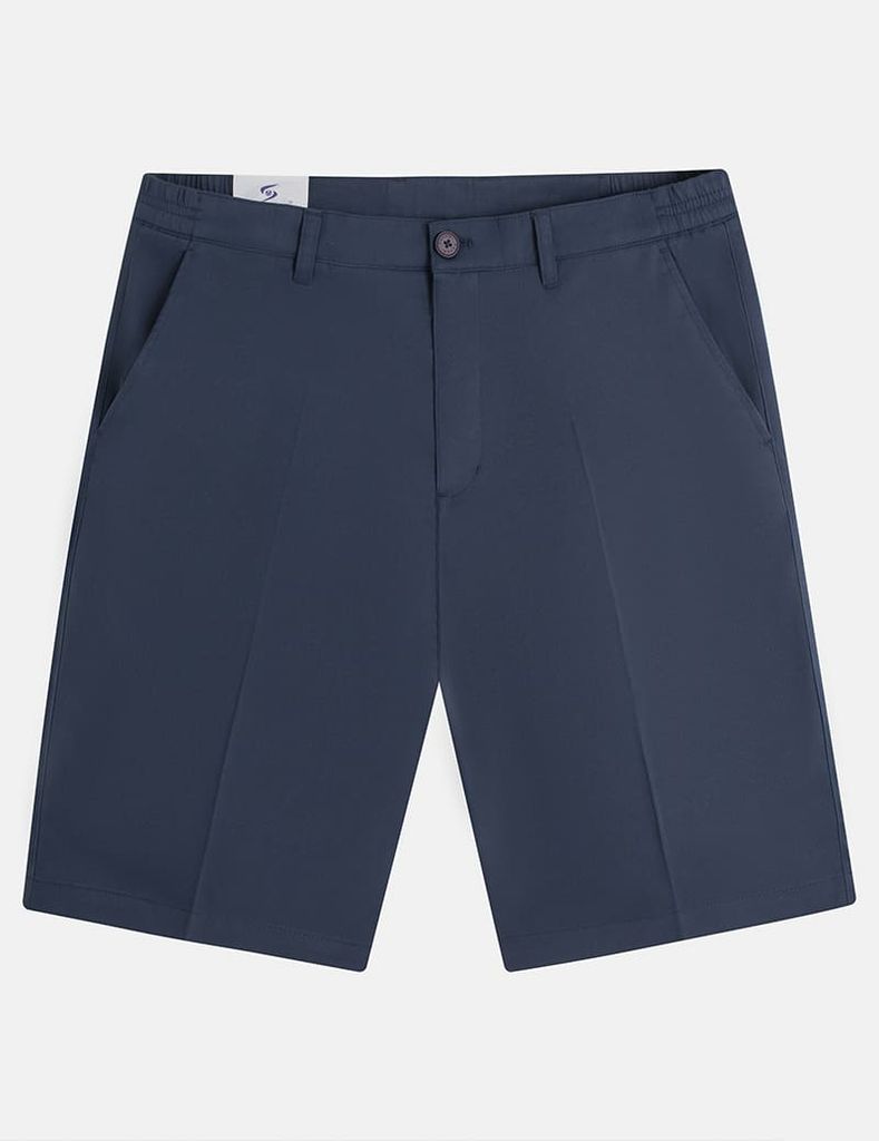 Quần short khaki nam cạp âu thêu logo túi sau