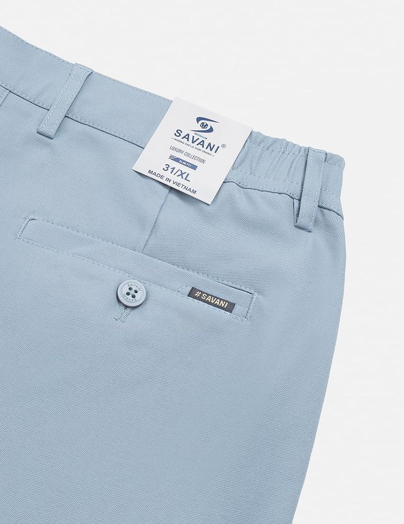 Quần short khaki nam cạp chun mác dệt túi sau