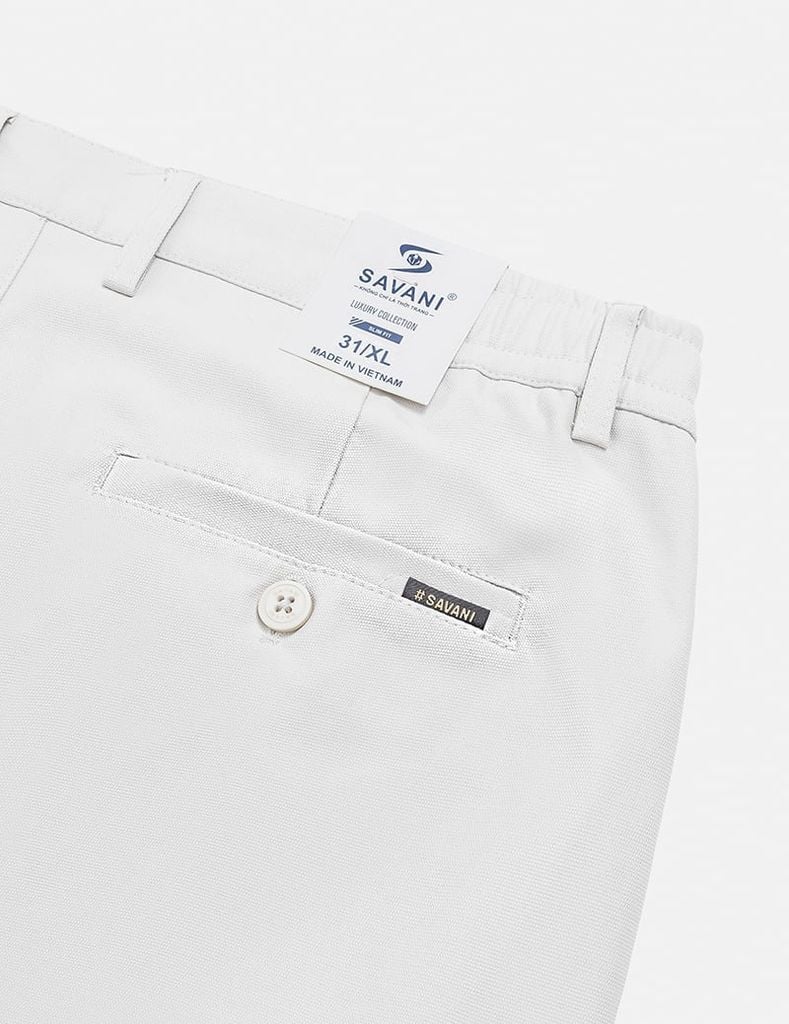 Quần short khaki nam cạp chun mác dệt túi sau