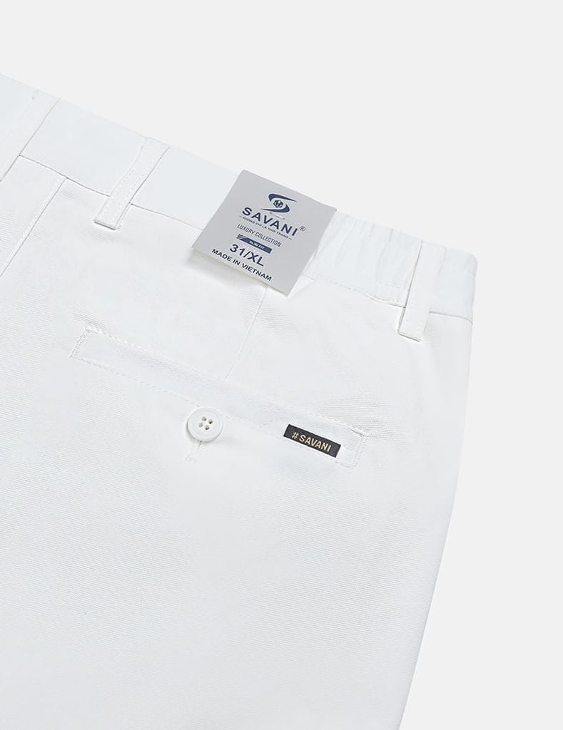 Quần short khaki nam cạp chun mác dệt túi sau