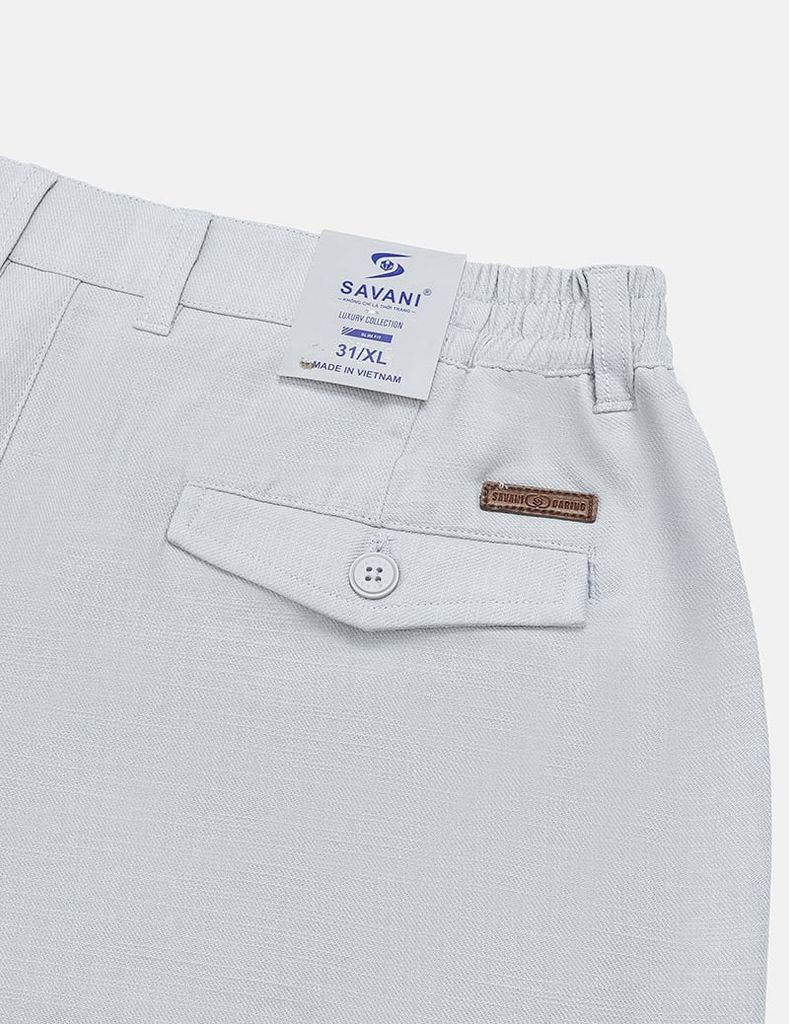 Quần short khaki đũi nam chun hai bên sườn