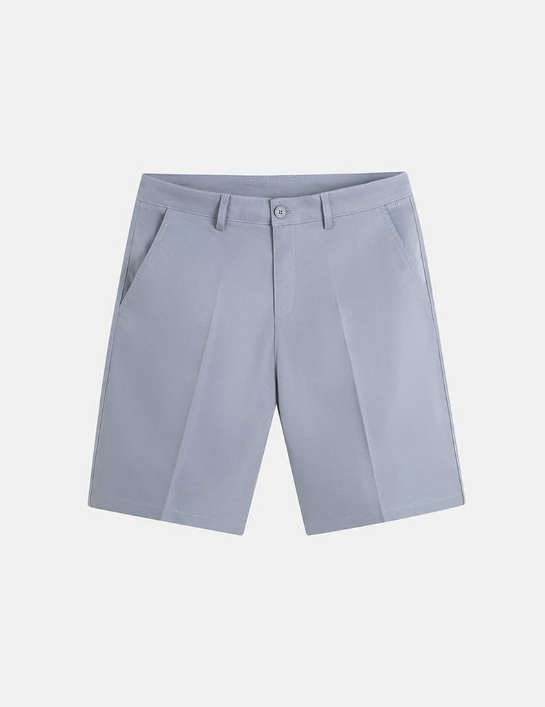 Quần short nam khaki phối thêu miệng túi