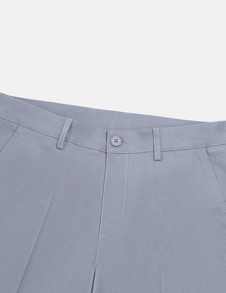 Quần short nam khaki phối thêu miệng túi