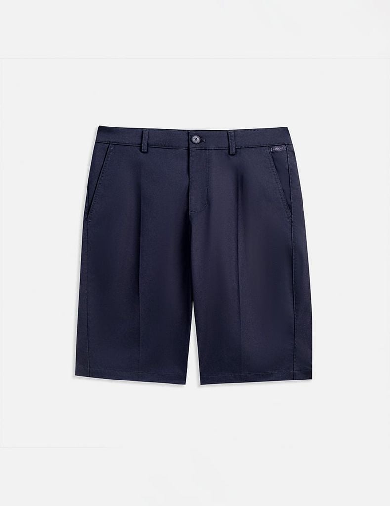 Quần short nam khaki phối thêu miệng túi