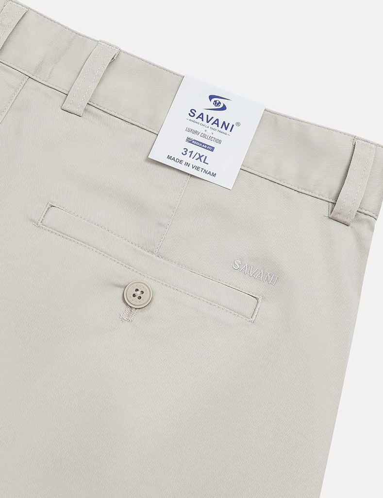 Quần short khaki nam phối dây dệt