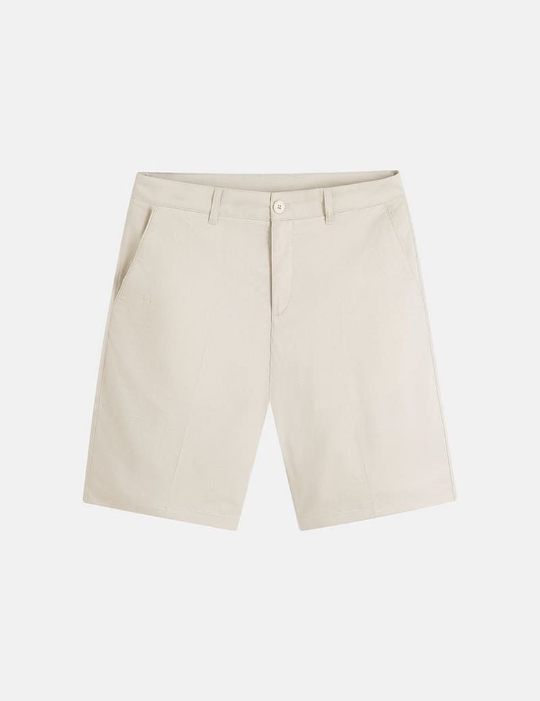 Quần short nam khaki cạp âu thêu logo túi sau
