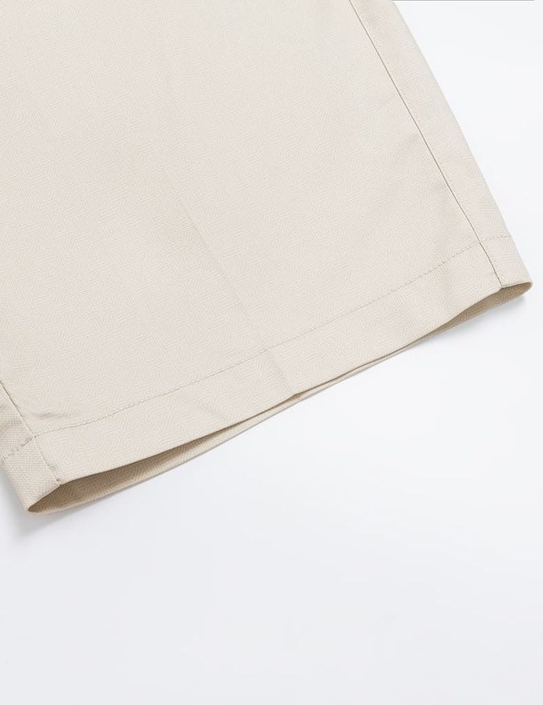 Quần short nam khaki cạp âu thêu logo túi sau
