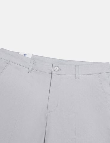 Quần short nam khaki cạp âu thêu logo túi sau
