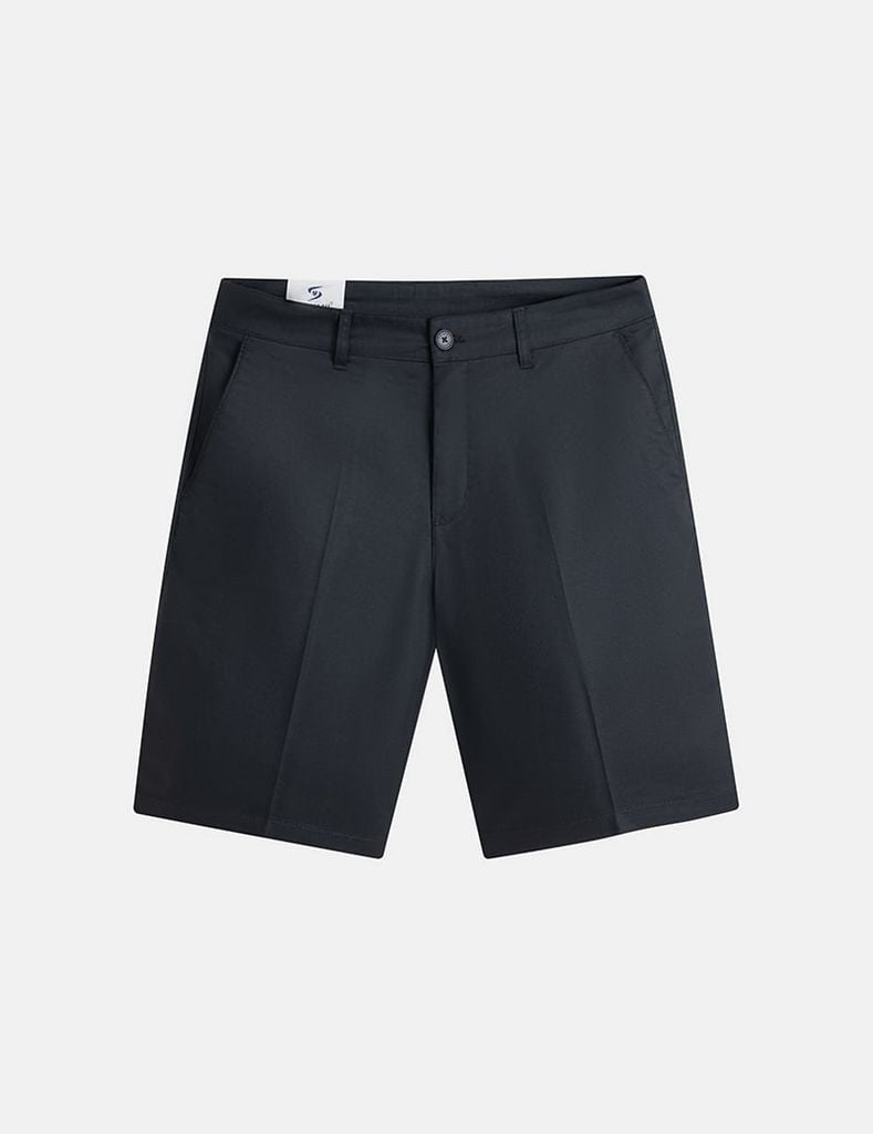 Quần short nam khaki cạp âu thêu logo túi sau