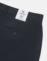 Quần short nam khaki cạp âu thêu logo túi sau