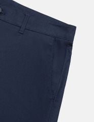 Quần short nam khaki cạp âu thêu logo túi sau