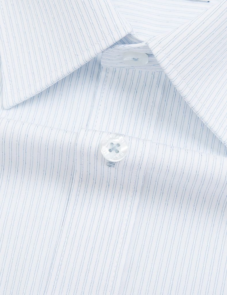 Áo sơ mi ngắn tay nam tà bằng có túi