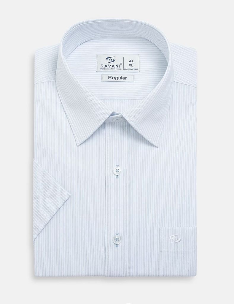 Áo sơ mi ngắn tay nam tà bằng có túi