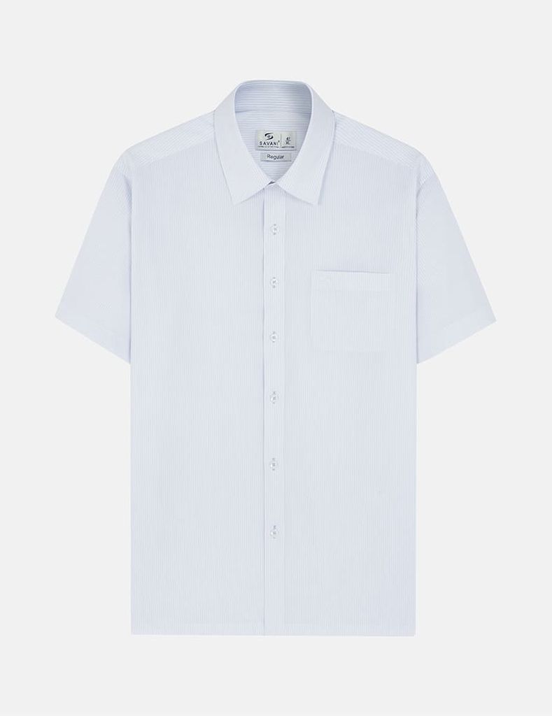 Áo sơ mi ngắn tay nam tà bằng có túi