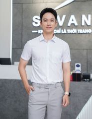 Áo sơ mi ngắn tay tà bằng có túi MSS071S4