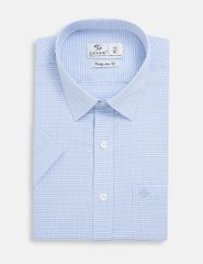 Áo sơ mi kẻ nam ngắn tay tà bằng có túi