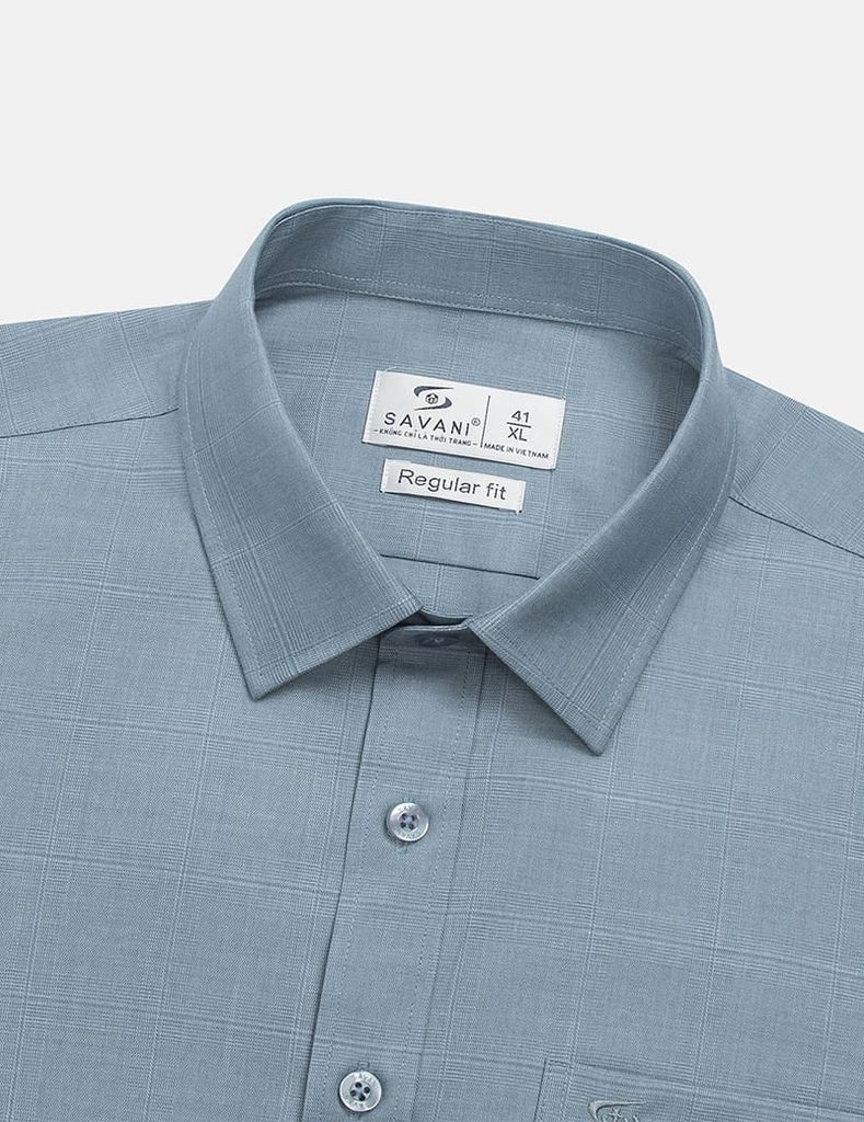 Áo sơ mi nam ngắn tay tà bằng có túi