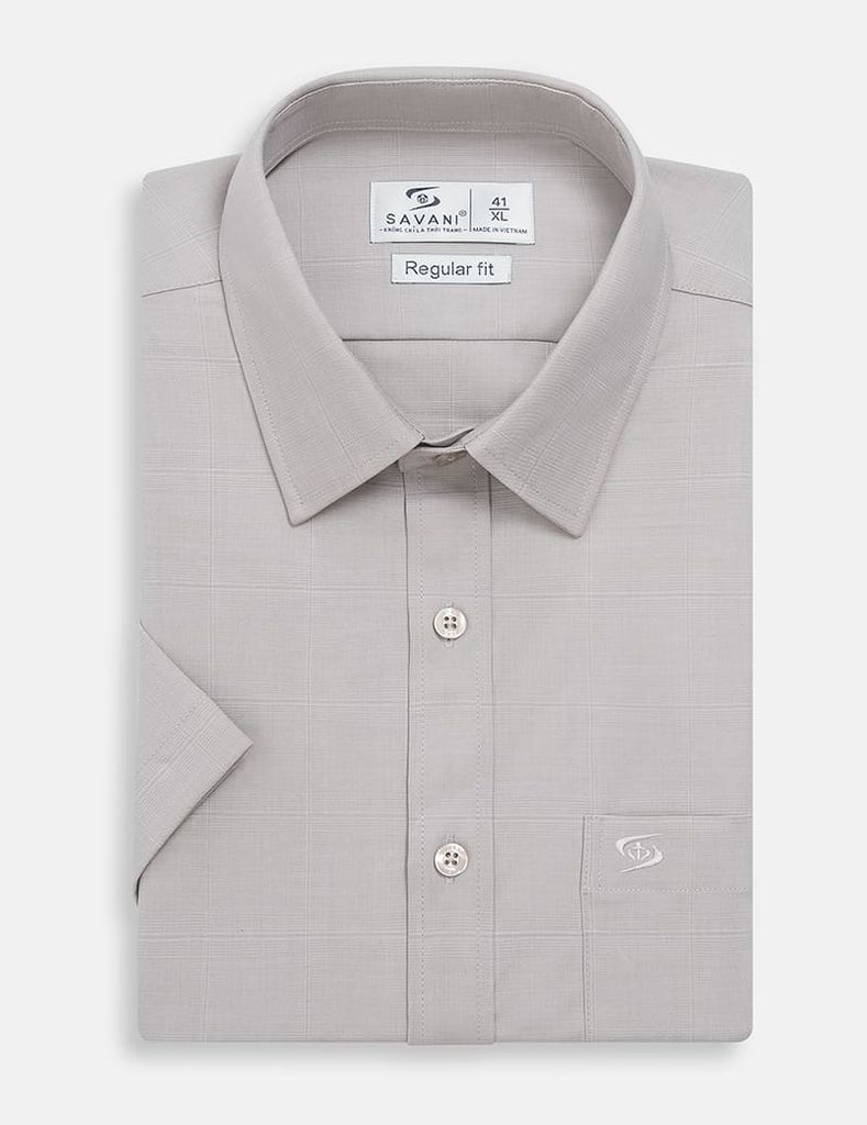 Áo sơ mi nam ngắn tay tà bằng có túi