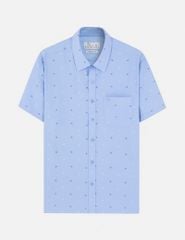 Áo sơ mi ngắn tay nam tà bằng có túi