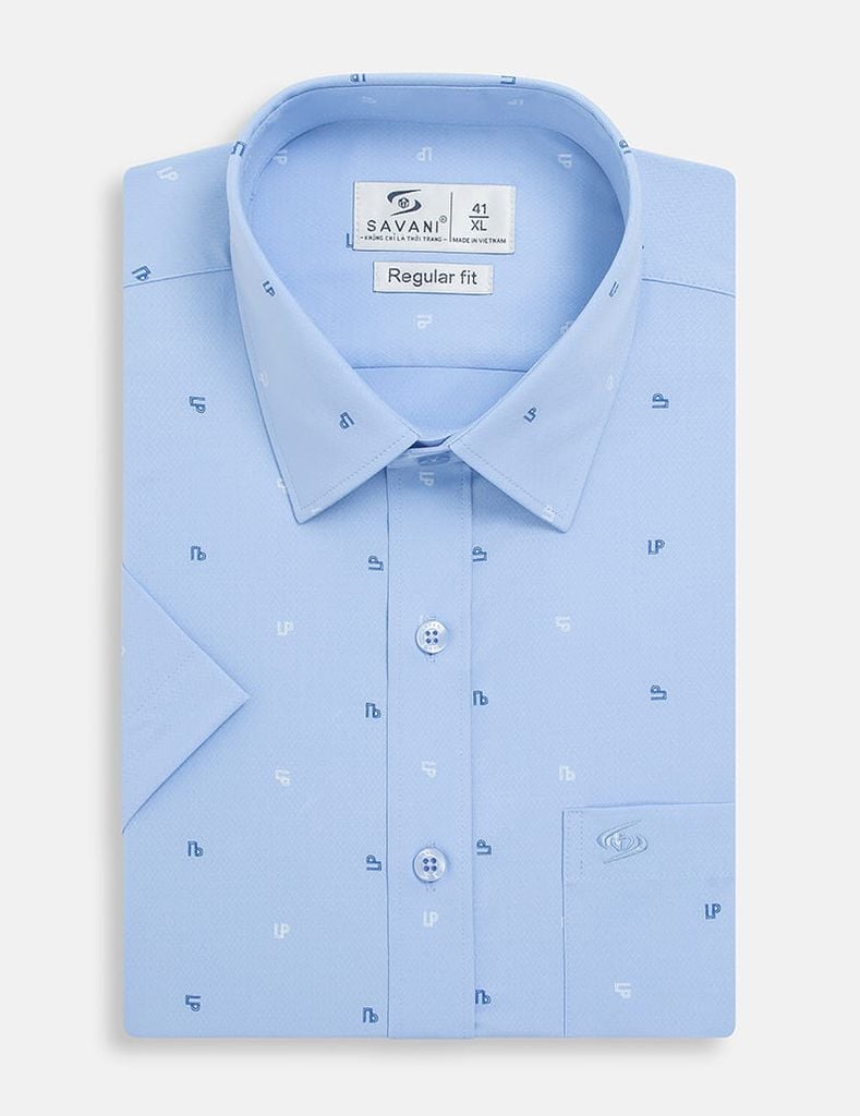 Áo sơ mi ngắn tay nam tà bằng có túi