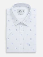 Áo sơ mi ngắn tay nam tà bằng có túi