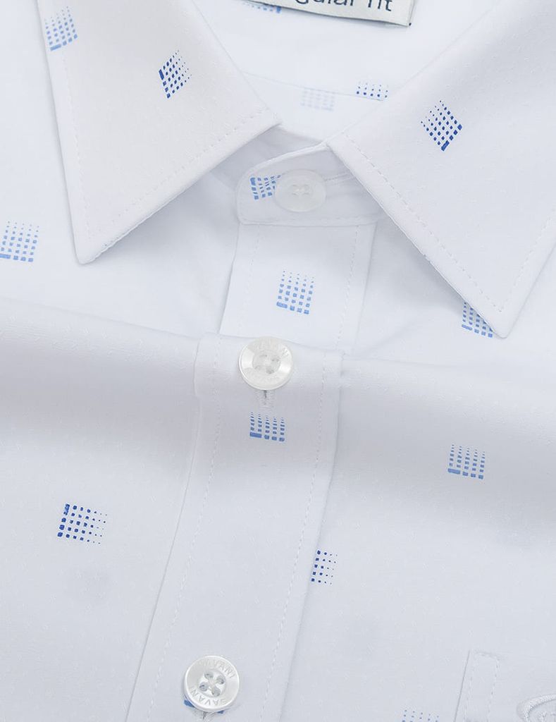 Áo sơ mi ngắn tay nam tà bằng có túi