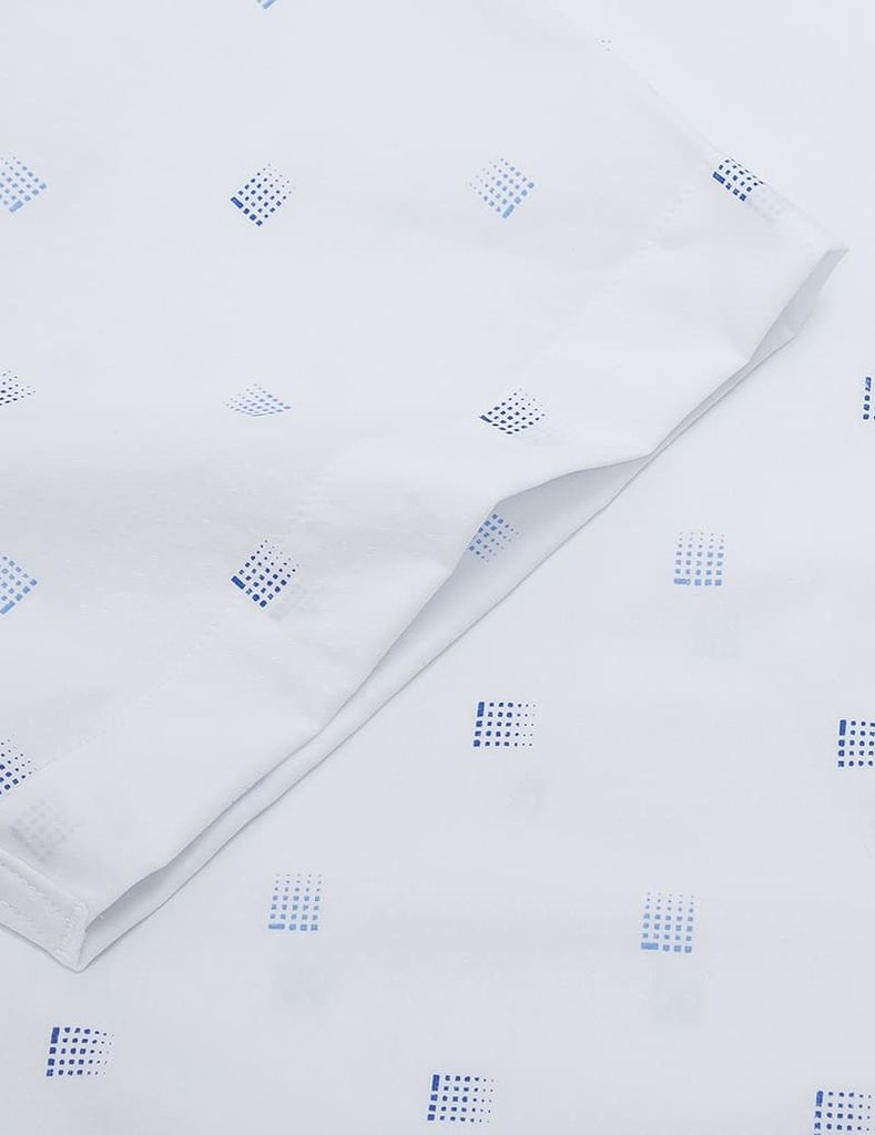 Áo sơ mi ngắn tay nam tà bằng có túi