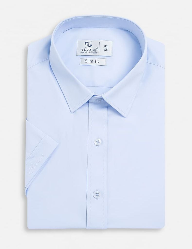 Áo sơ mi nam ngắn tay tà lượn không túi