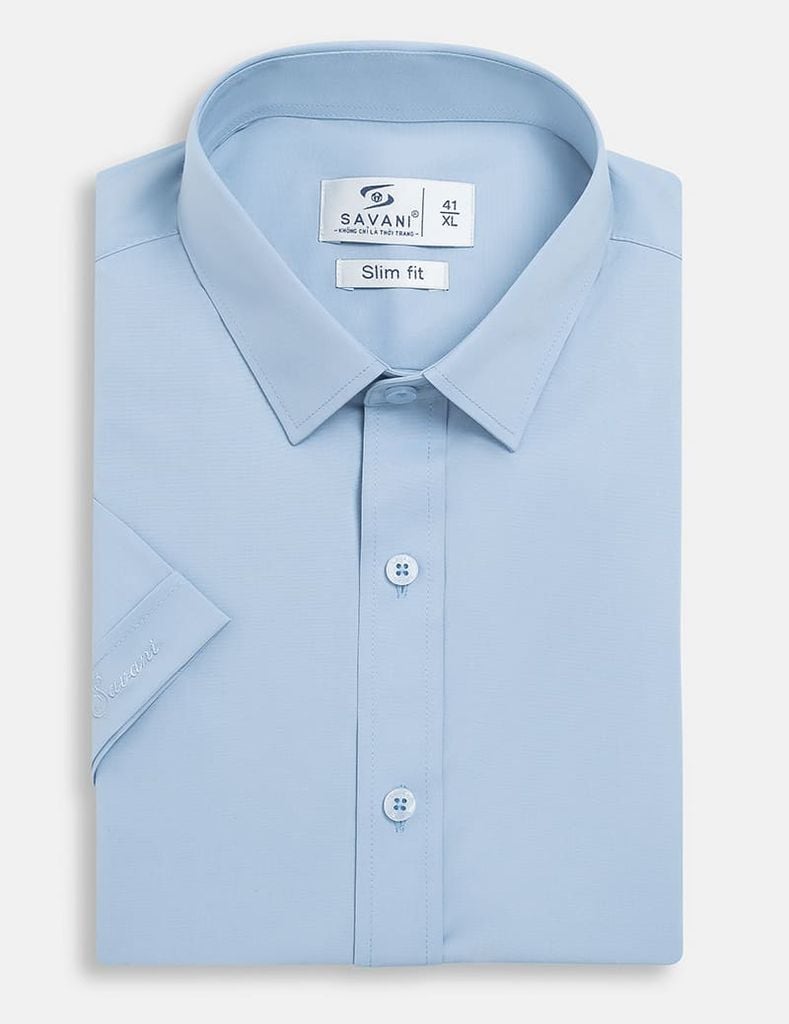 Áo sơ mi nam ngắn tay tà lượn không túi